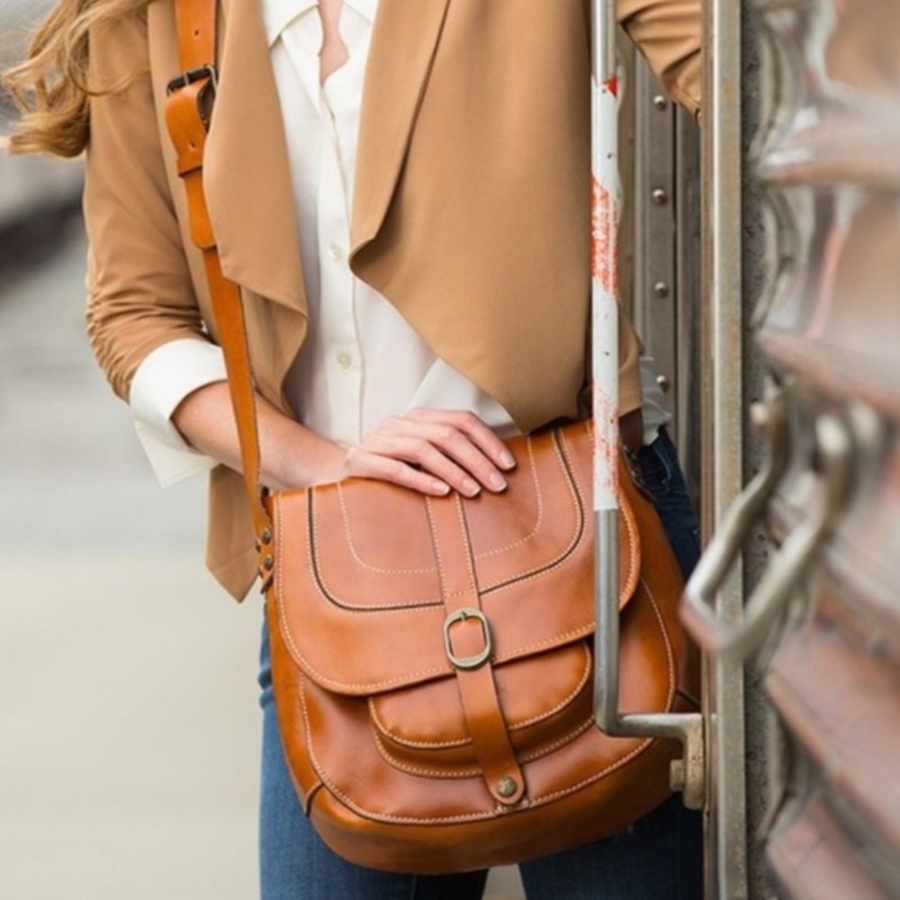 Patricia Nash Cognac Leather Shoulder Bag